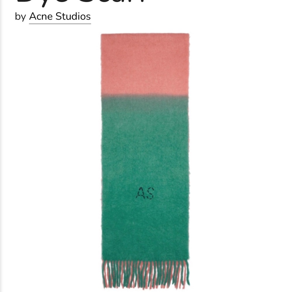 Acne studies Pink and Green kelow dye scarf